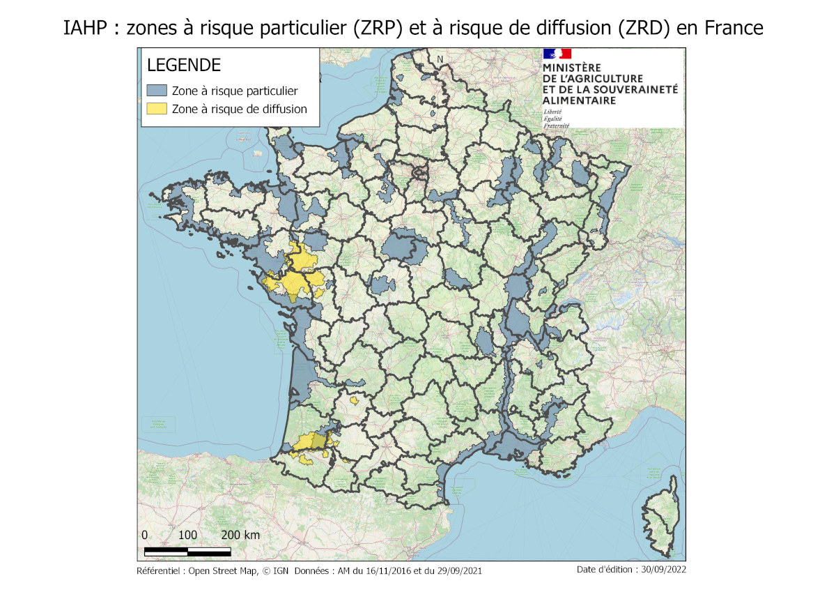 Influenza aviaire la situation en France Ministère de l'Agriculture